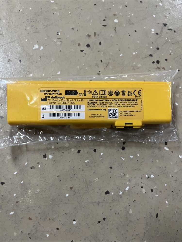 Defibtech View AED Battery DBP-2013 Battery Pack, Unit Tested 10/31/2027