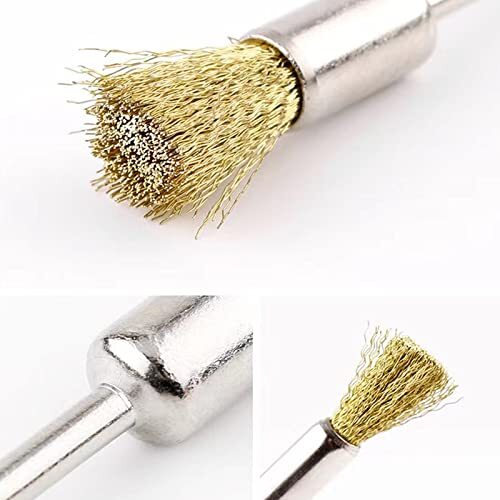 10 Pack Extended Copper Wire Brush Rust Paint Removal Bits Rotary Tool