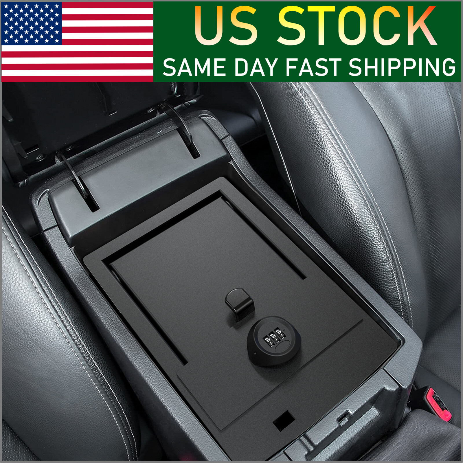 For 2010-2024 Toyota 4Runner 4 Door Center Console Safe Storage w/3 Digit Combo