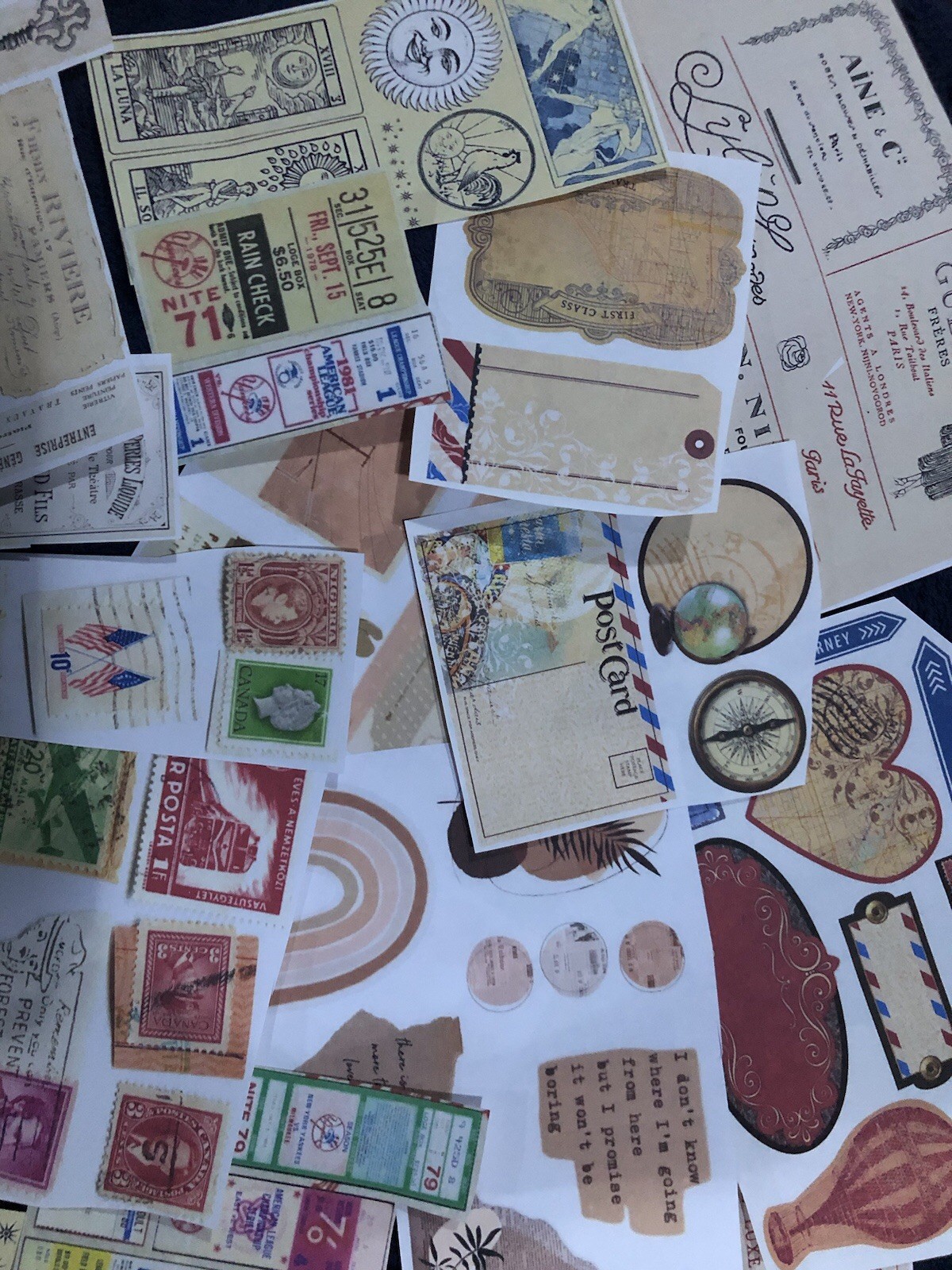 Junk Journal Ephemera- 75 Random Mix of Cut Outs.