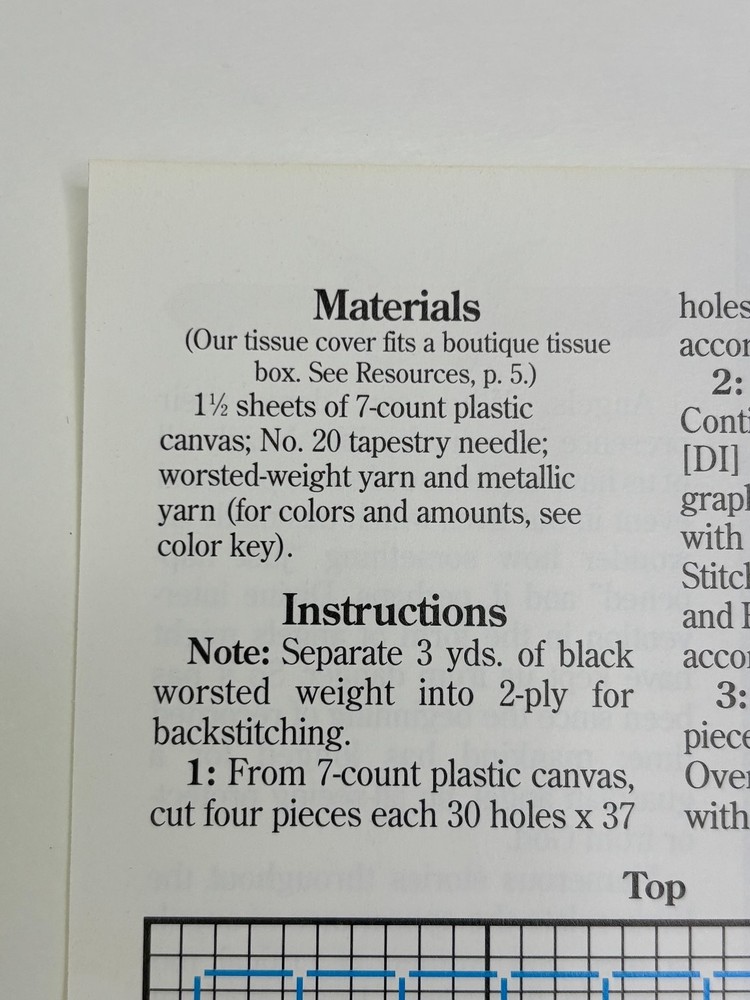 Griffin Box Plastic Canvas Pattern Pages from Magazine