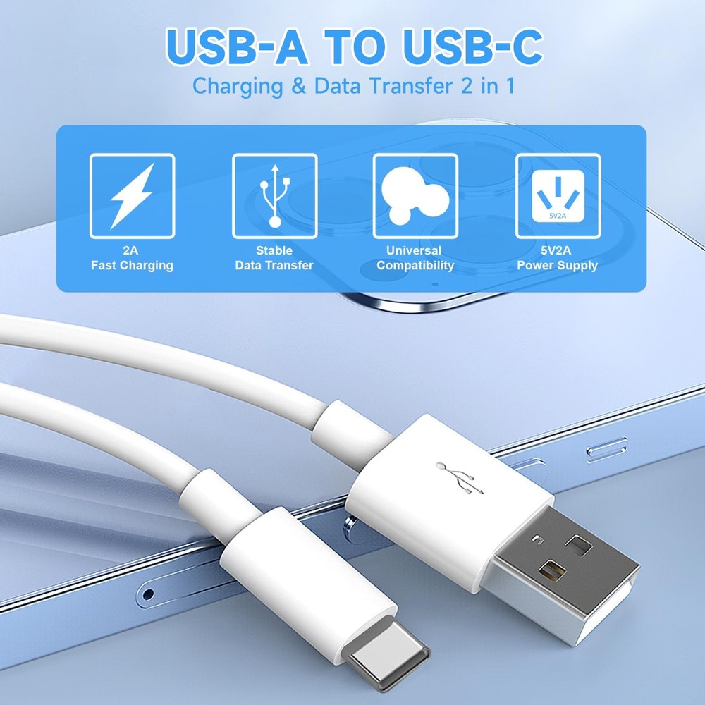ANLINK 16.4ft/5M Power Cable for Any USB-C Enabled Security 1-Pack, White