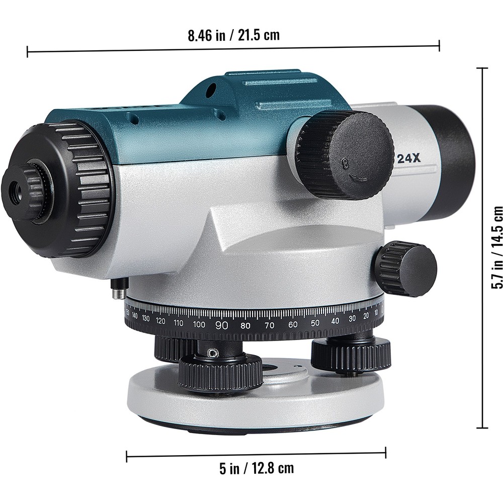 VEVOR Automatic Optical Level 24X Optical Level Kit Waterproof w/Compensator