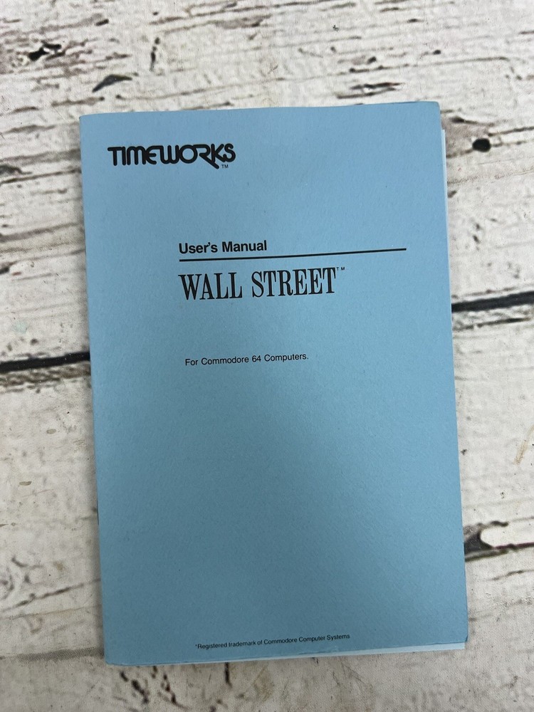 VTG Wall Street Timeworks Personal Computer Software Commodore 64 Disk With Box