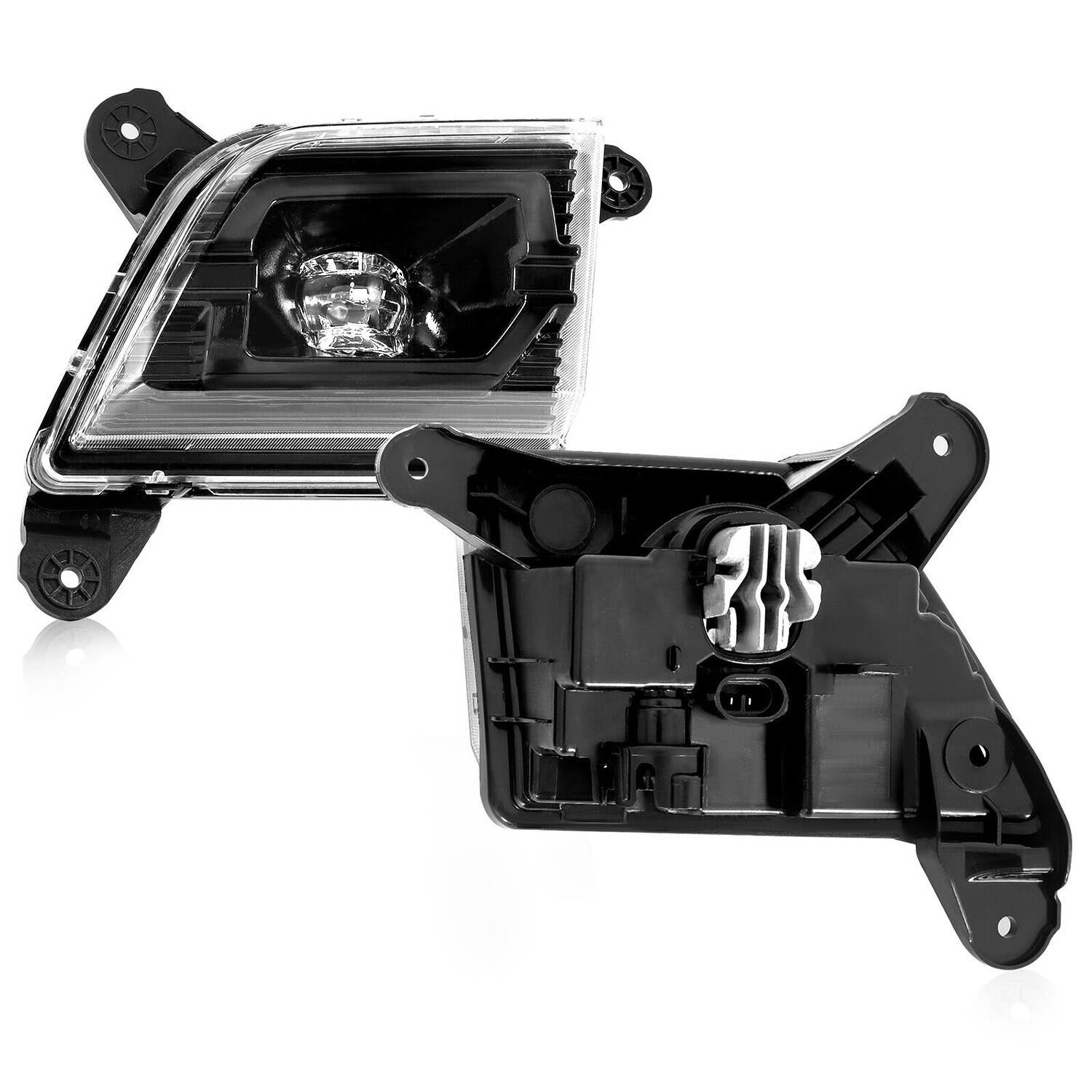 For 2019 2020 2021 2022 Chevy Silverado 1500 LED Daytime Fog Light Lamps Black