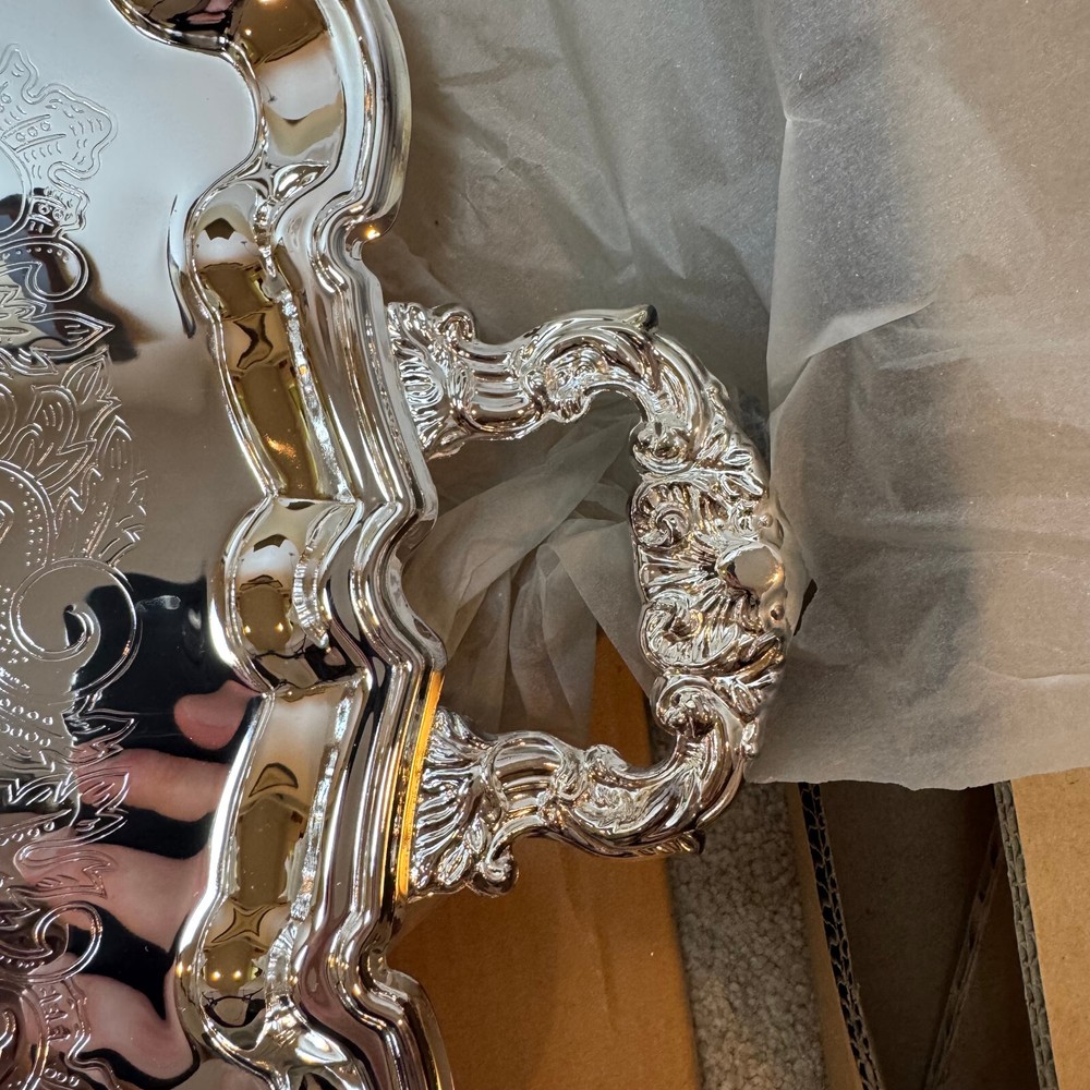 New Elegance in Silver Silver-Plated Princess 4 Pcs Tea & Coffee Set w/ Tray