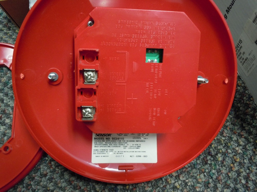 System Sensor SpectrAlert SC24115 Ceiling Mount Strobe, 115cd, 24V, Red