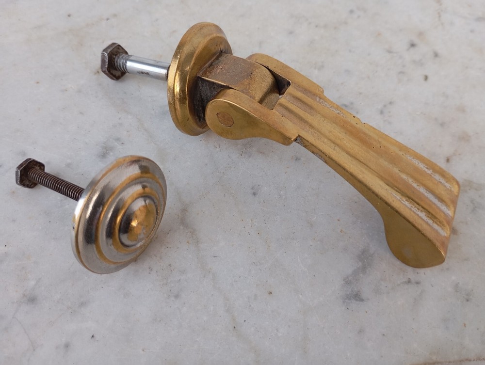 Vintage Solid Brass Complete Door Knocker Architectural Salvage Old Hardware