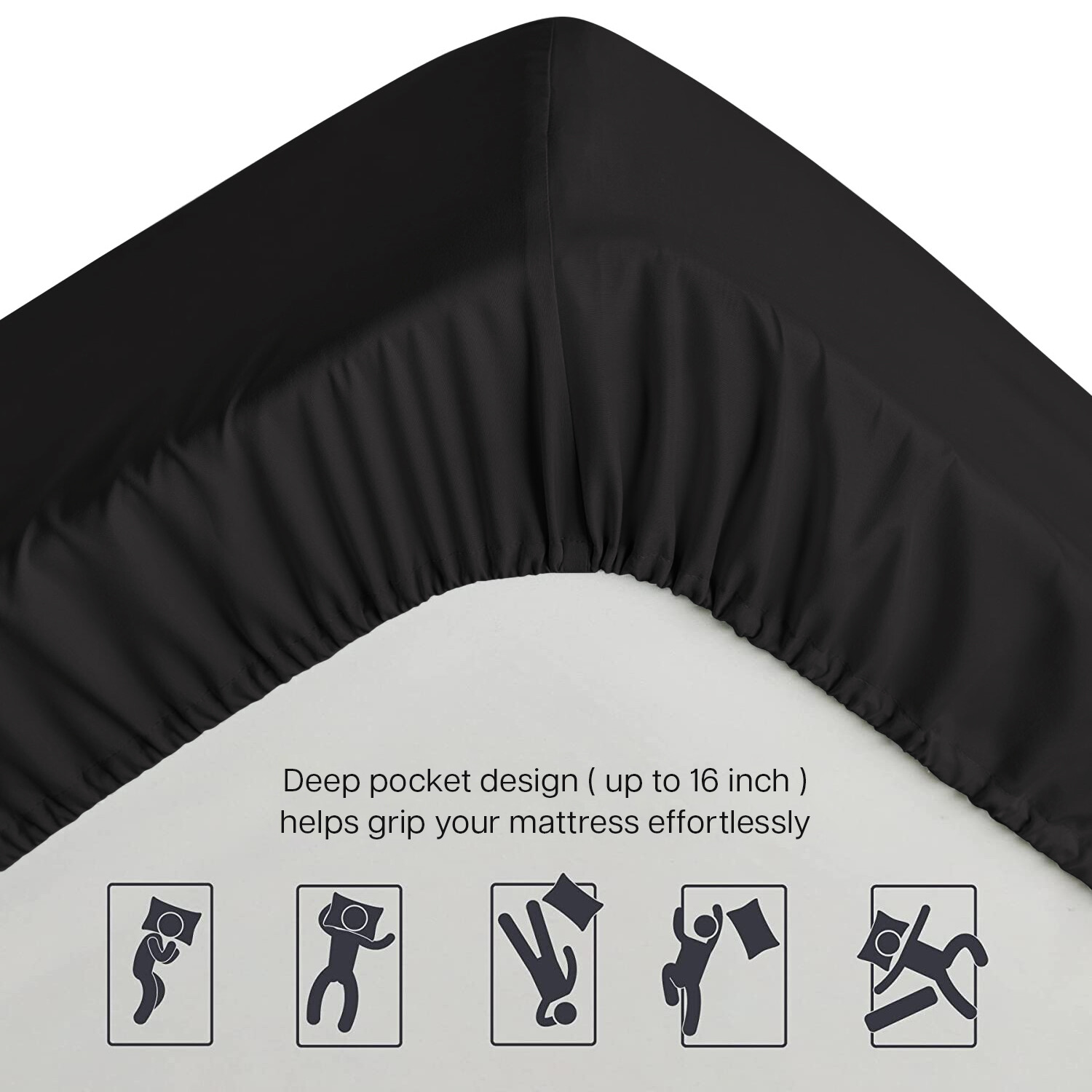 Fitted sheet King Size 16” Deep Pocket Easy Care Breathable Elastic Bed Sheets