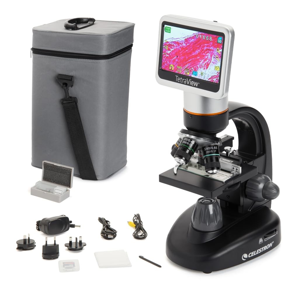 Celestron – TetraView LCD Digital Microscope – Biological Microscope with 5MP