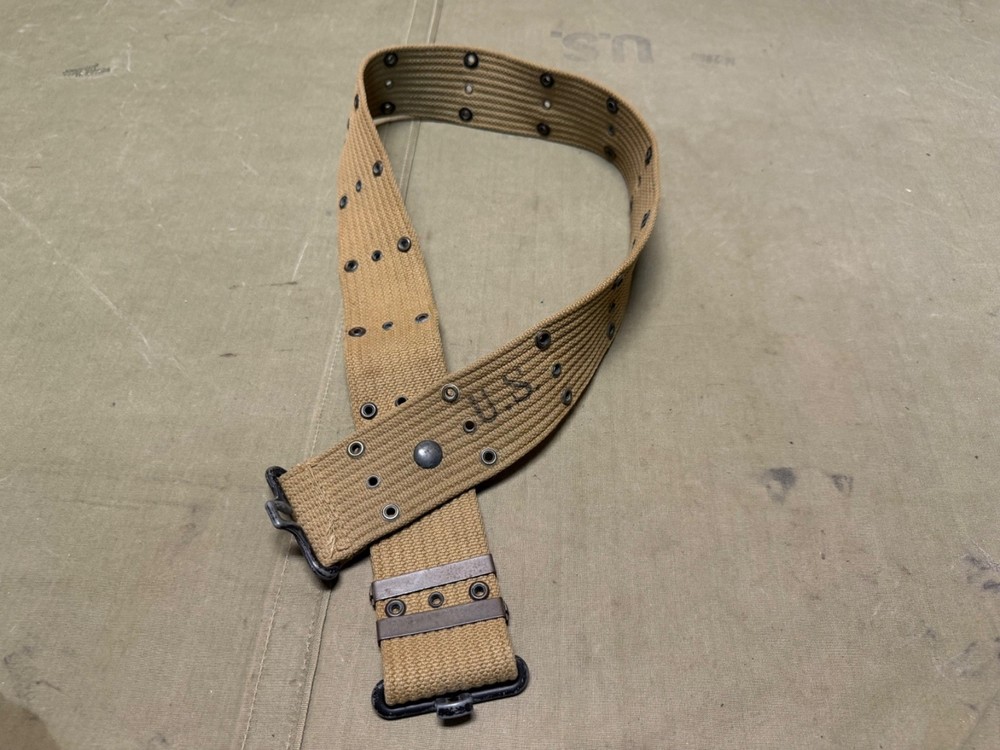 ORIGINAL WWII US ARMY M1942 PISTOL AMMO EQUIPMENT FIELD BELT-OD#3, 1943