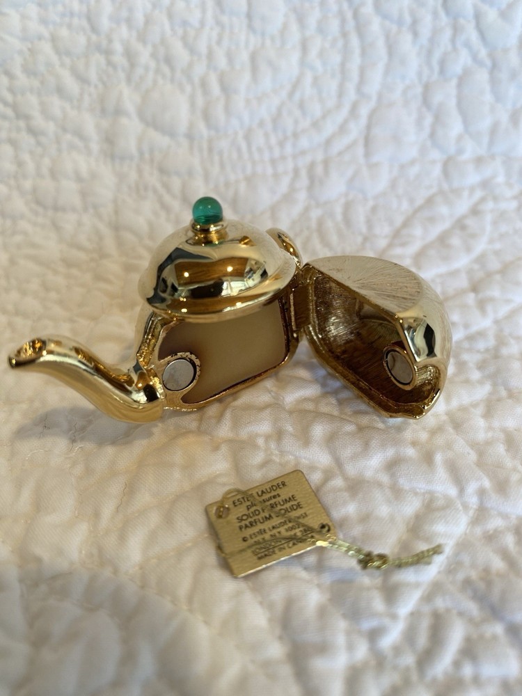 Estée Lauder "Teapot" Solid "Dazzling Gold" Perfume Compact