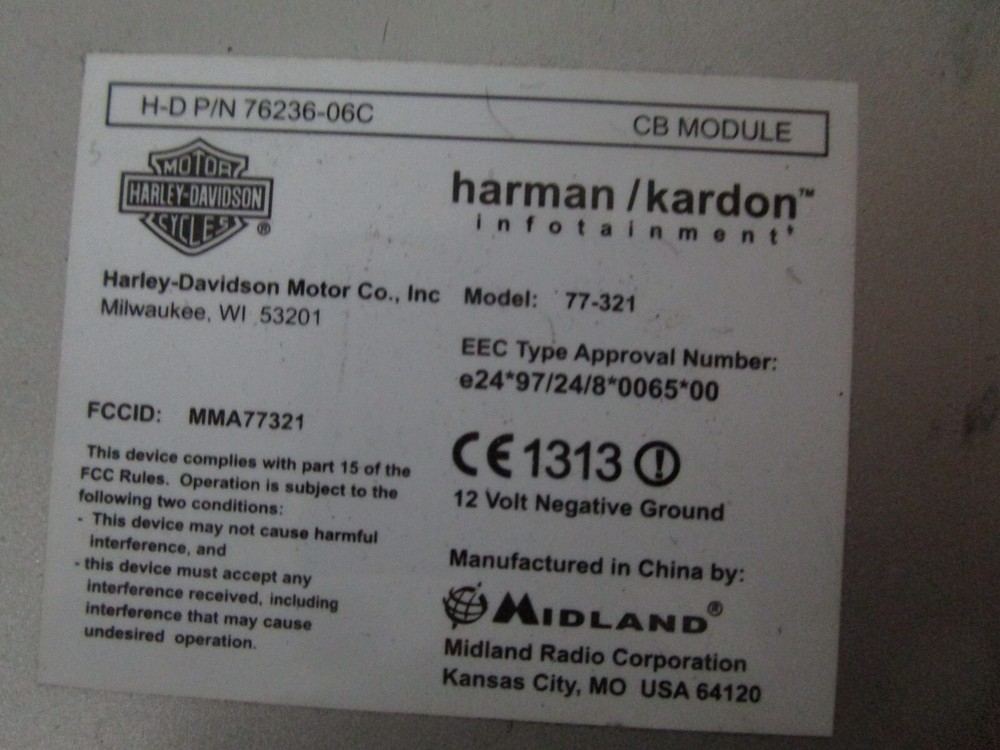 06-12 Harley Davidson Touring CB Module 76236-06C