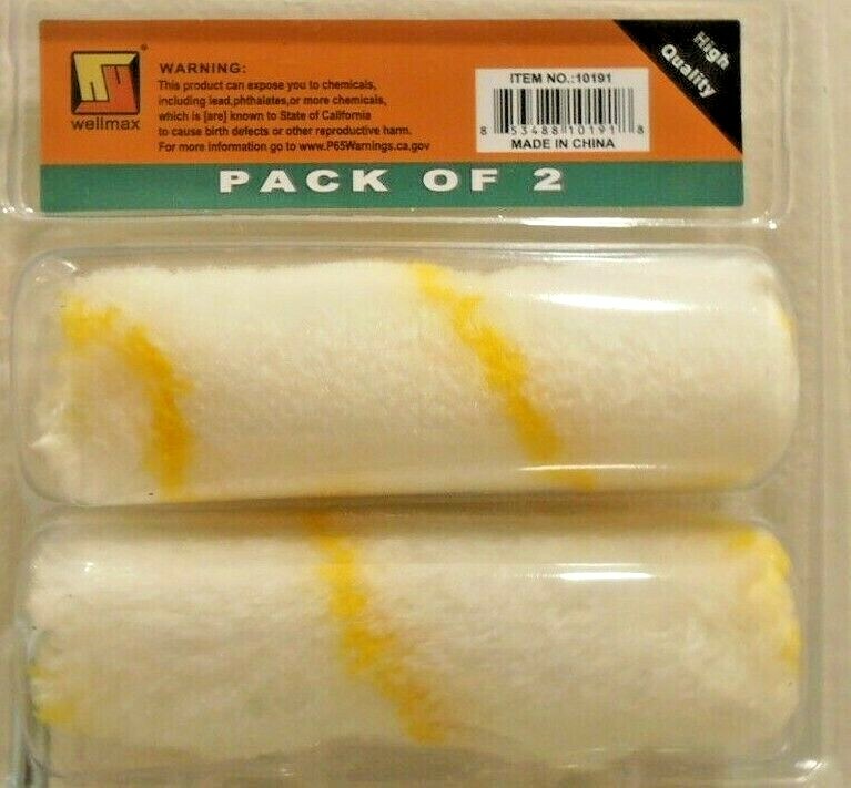 TWO 2PC. 4" INCH MINI PAINT ROLLER COVER WITH FRAME