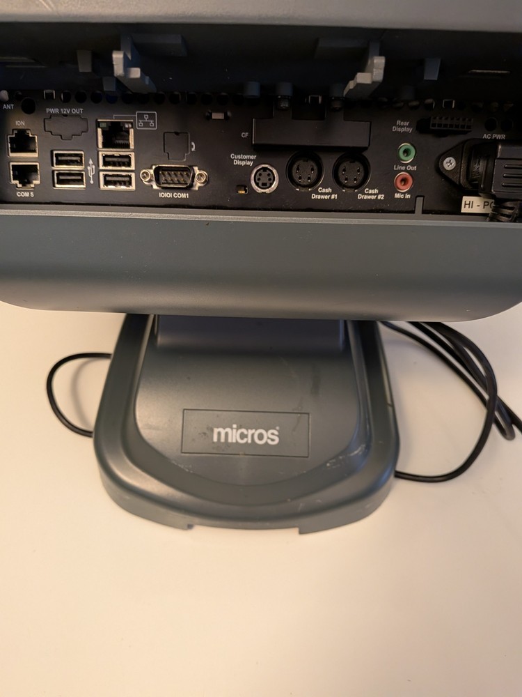 MICROS 5A POS Touchscreen Terminal, MICROS Stand, and Compatible Printer