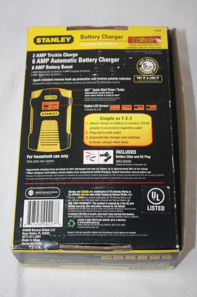 STANLEY BC6809 6/ 8 Amp Automatic Battery Charger