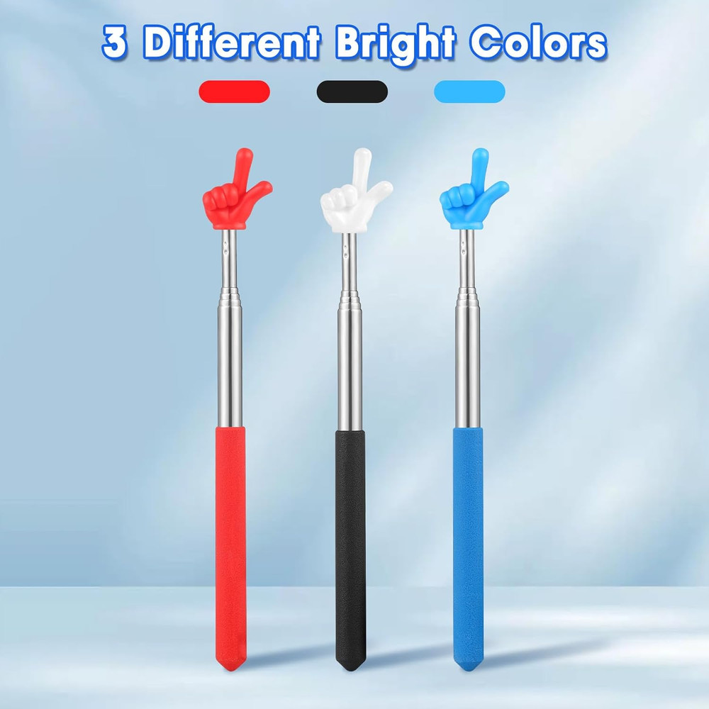 3 Pcs Pointer Finger Stick, Multipurpose Teacher Pointer Stick, Extendable Class