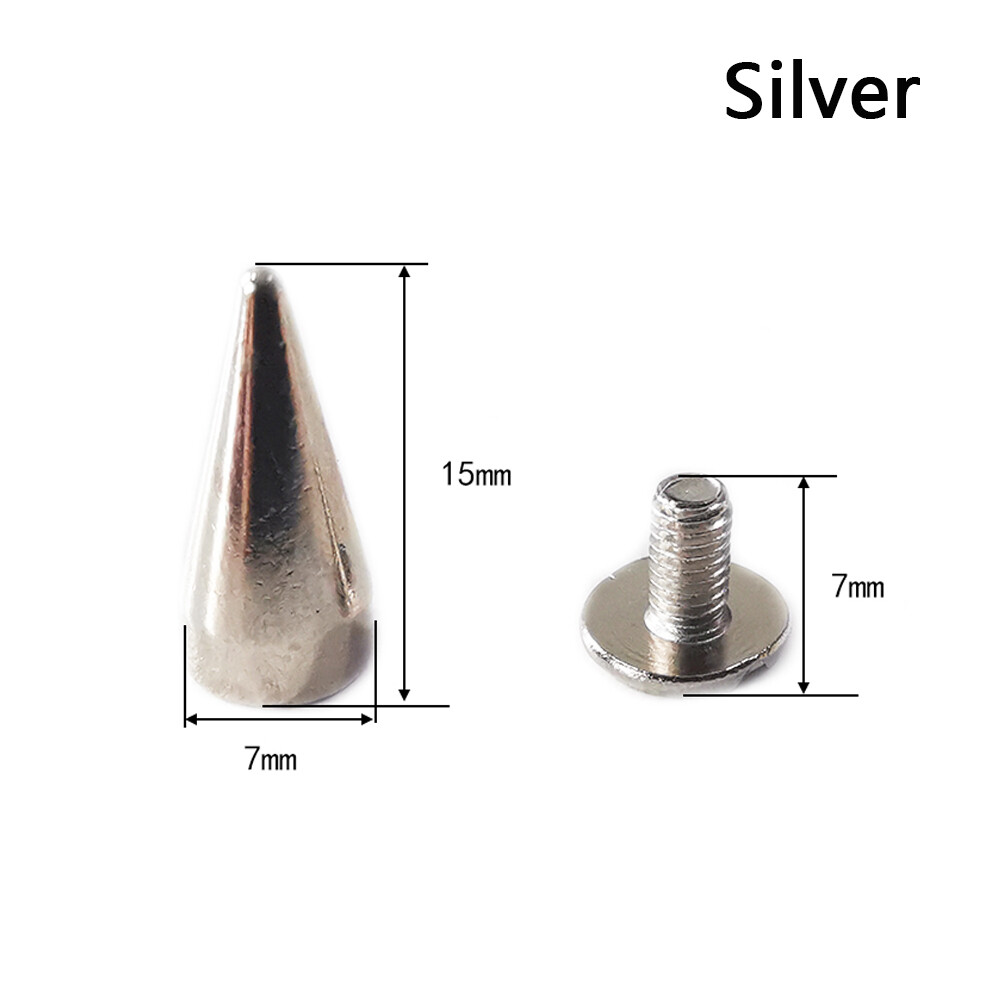 Cone Long Punk Rivet Solid Screw Back Fix Spike Bullet Studs Leather Craft DIY