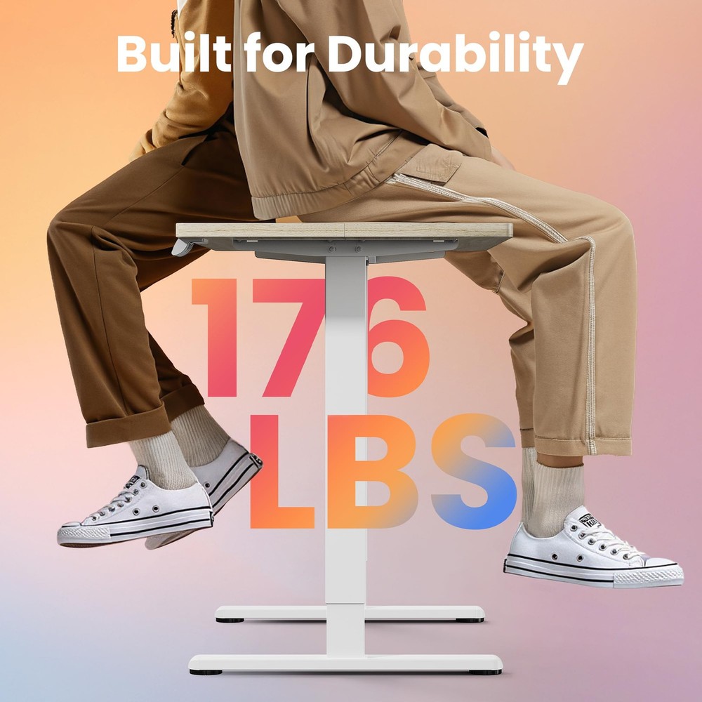 32" Small Electric Standing Desk Adjustable Height, 4 Memory Height Settings,...