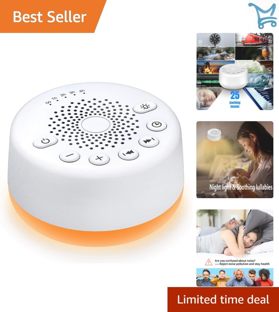 White Noise Machine 25 Sounds Night Lights Memory Timer Relaxation
