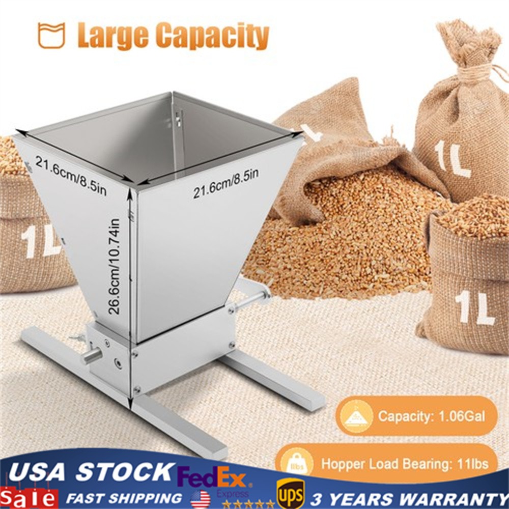 4L Manual Roller Grain Mill Adjustable Low Speed Drill Corn Crusher Machine