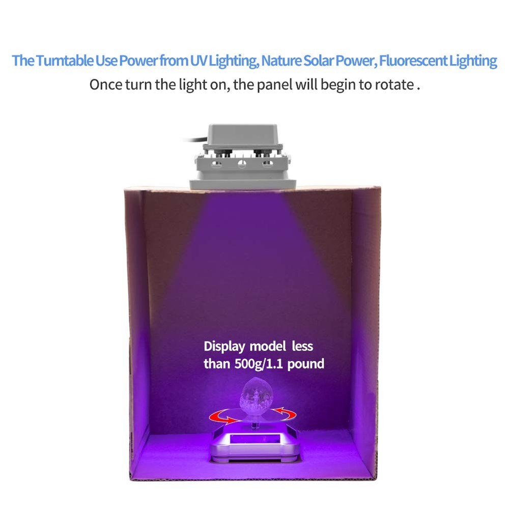 3D Printer UV Resin Curing Light with Solar Turntable 360°Rotating Silver