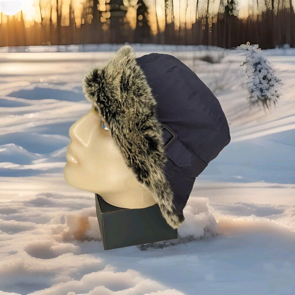 Woolrich Rabbit Fur Trim Hat Natural