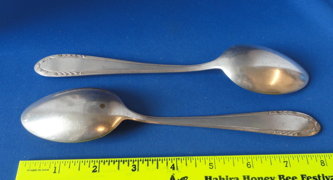 Antique Silver Plate - Two Large 8 1/2" Spoons - JRIS100 - German