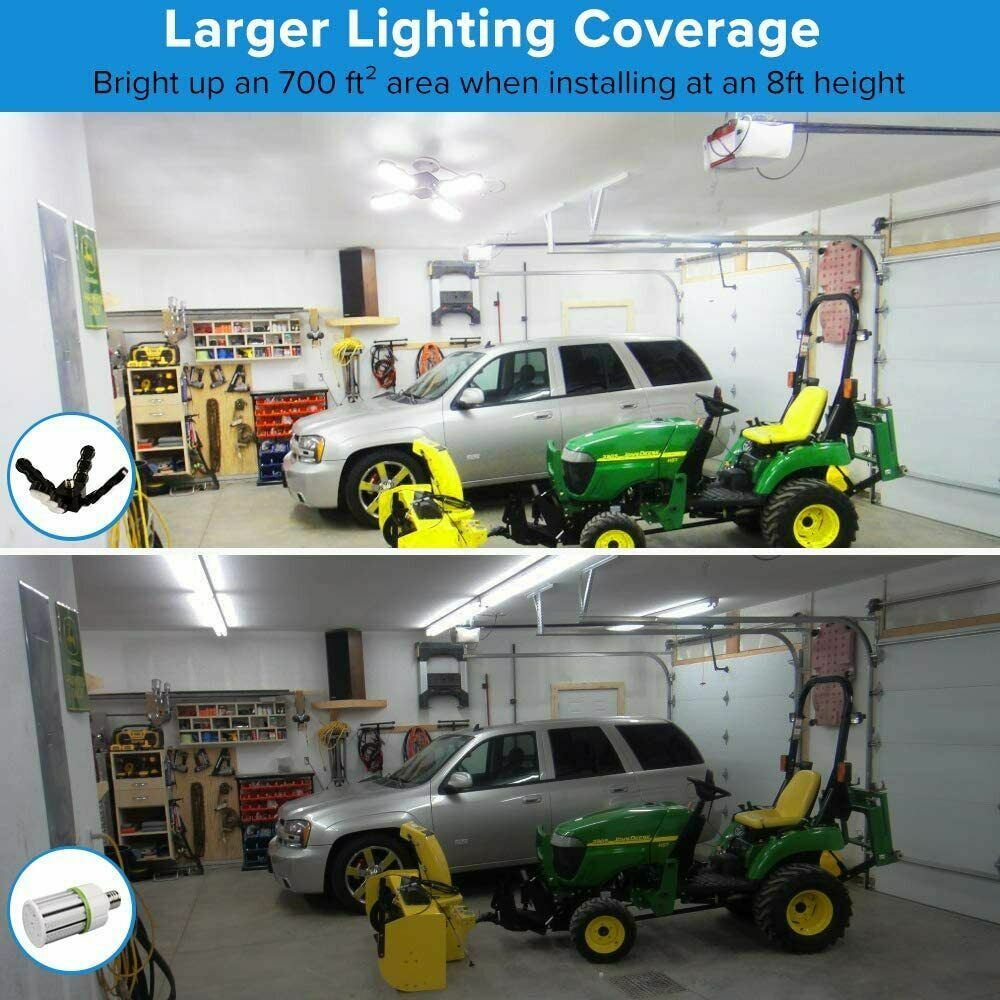 SANSI 60W LED Garage Light Deformable 6000lm Bulb LED Ceiling Workshop USED