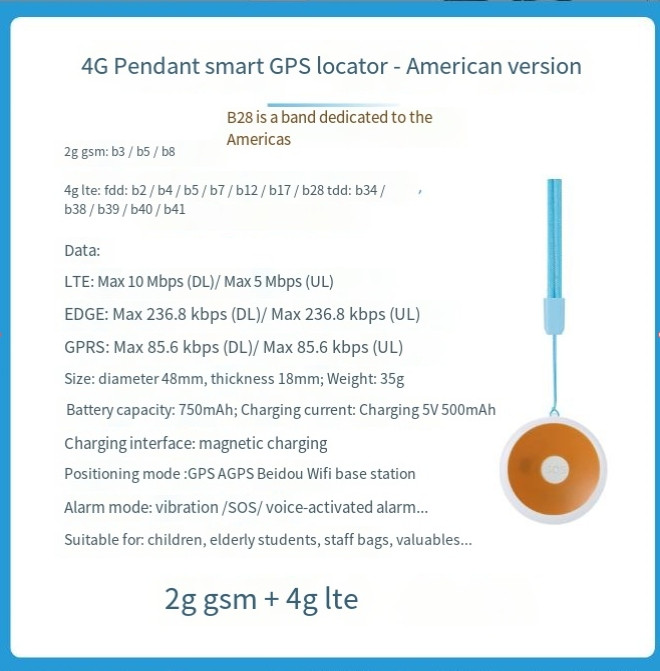 4G Mini GPS Tracker Real time Tracking Device SOS Location For Kids Elderly