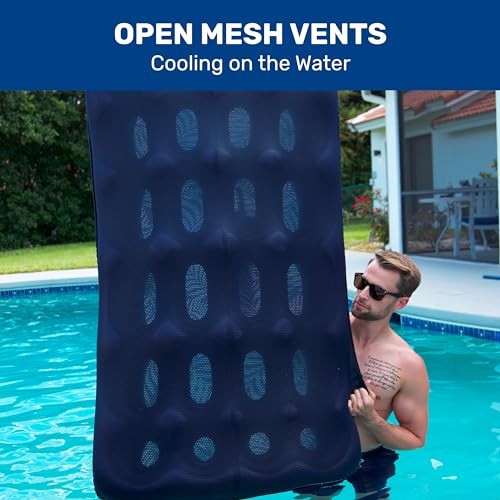 Aqua Oversized Contour Pool Float Lounge – Extra Large – Fabric-Covered