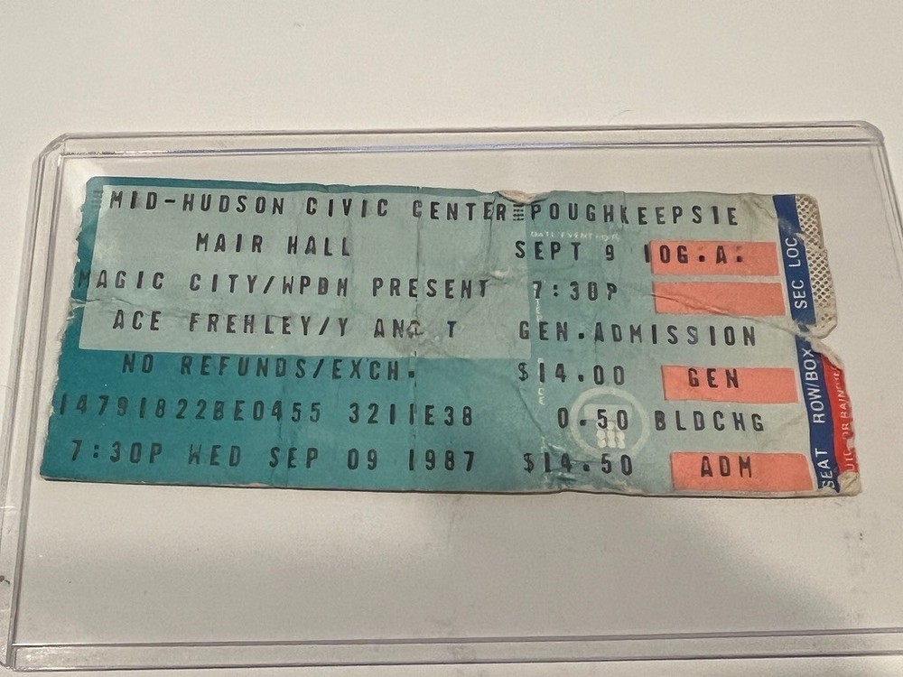 ACE FREHLEY CONCERT TICKET STUB Poughkeepsie NY September 09, 1987