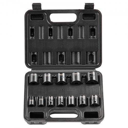 38 Drive Impact Socket Set 12 Piece Shallow Socket Set SAE 5161 6