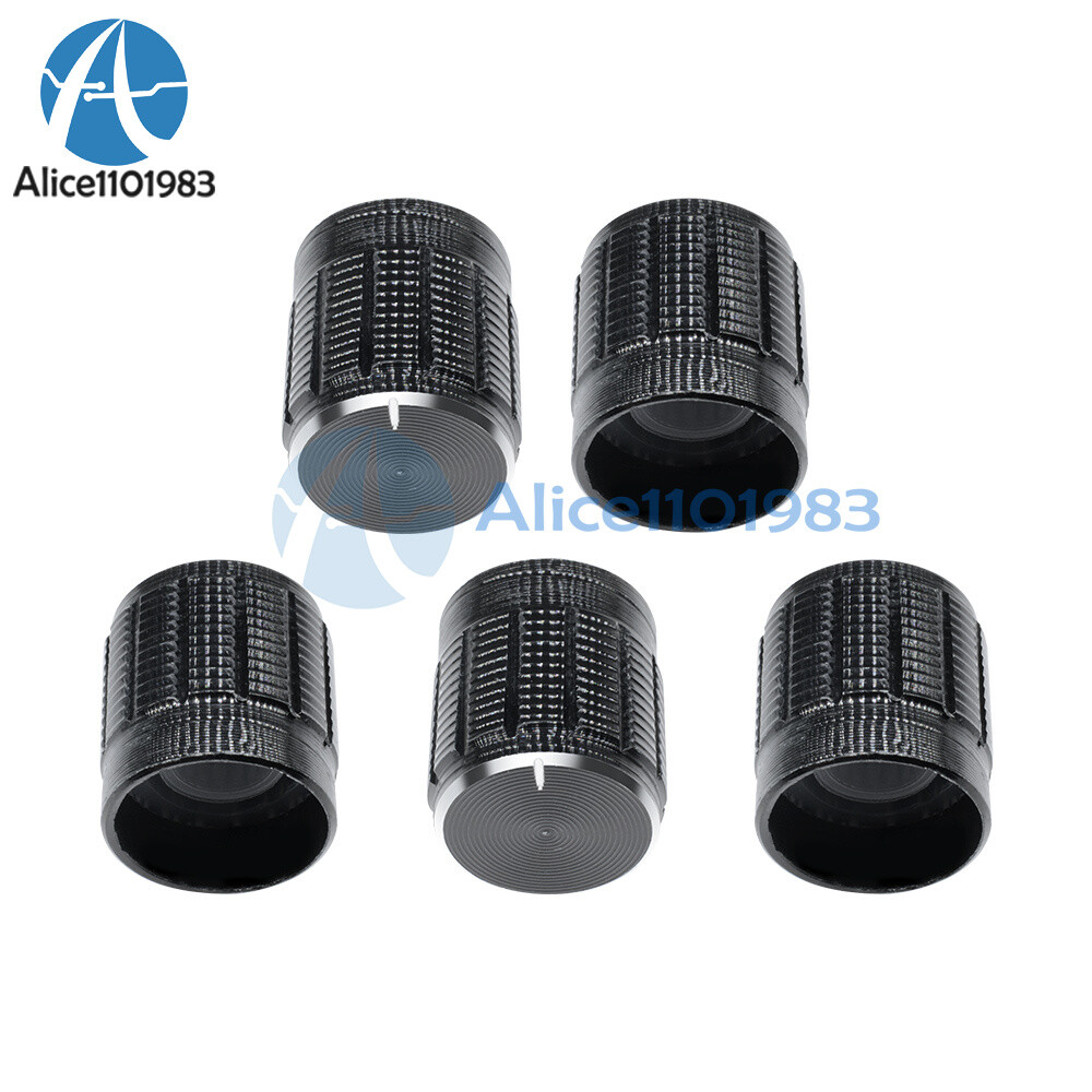 5PCS Useful Volume Control Rotary Knobs For 6mm Dia Knurled Shaft Potentiometer