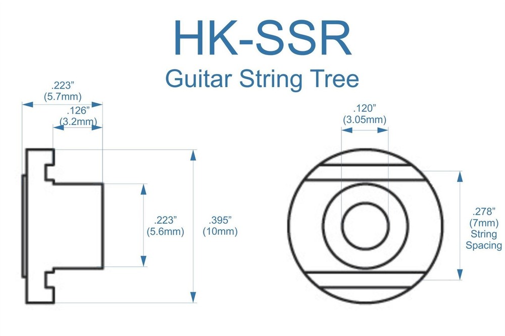Round Guitar String Retainer Tree - 2pk - Nickel