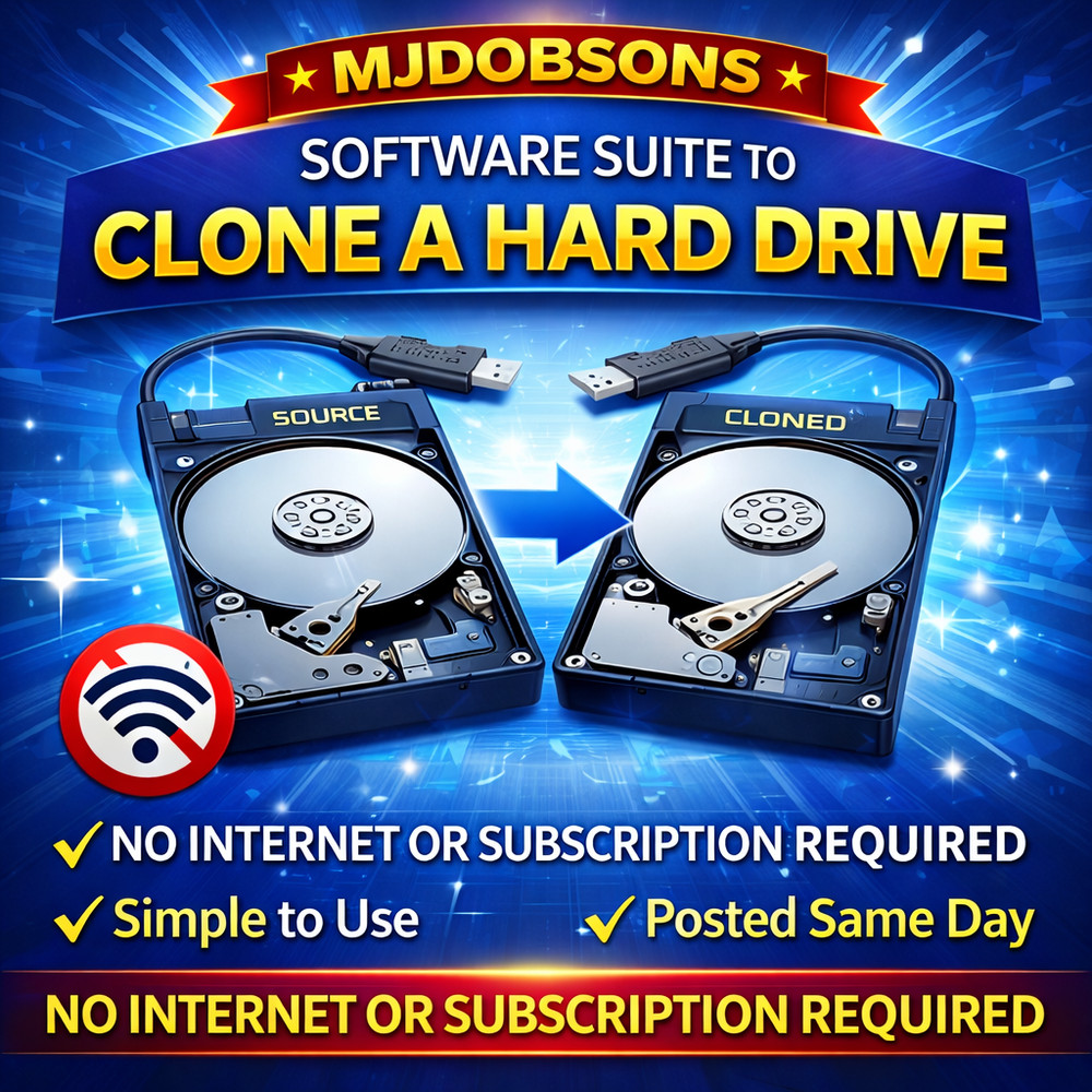 Hard Drive Clone & Backup Software DVD NO INTERNET OR SUBSCRIPTION REQUIRED