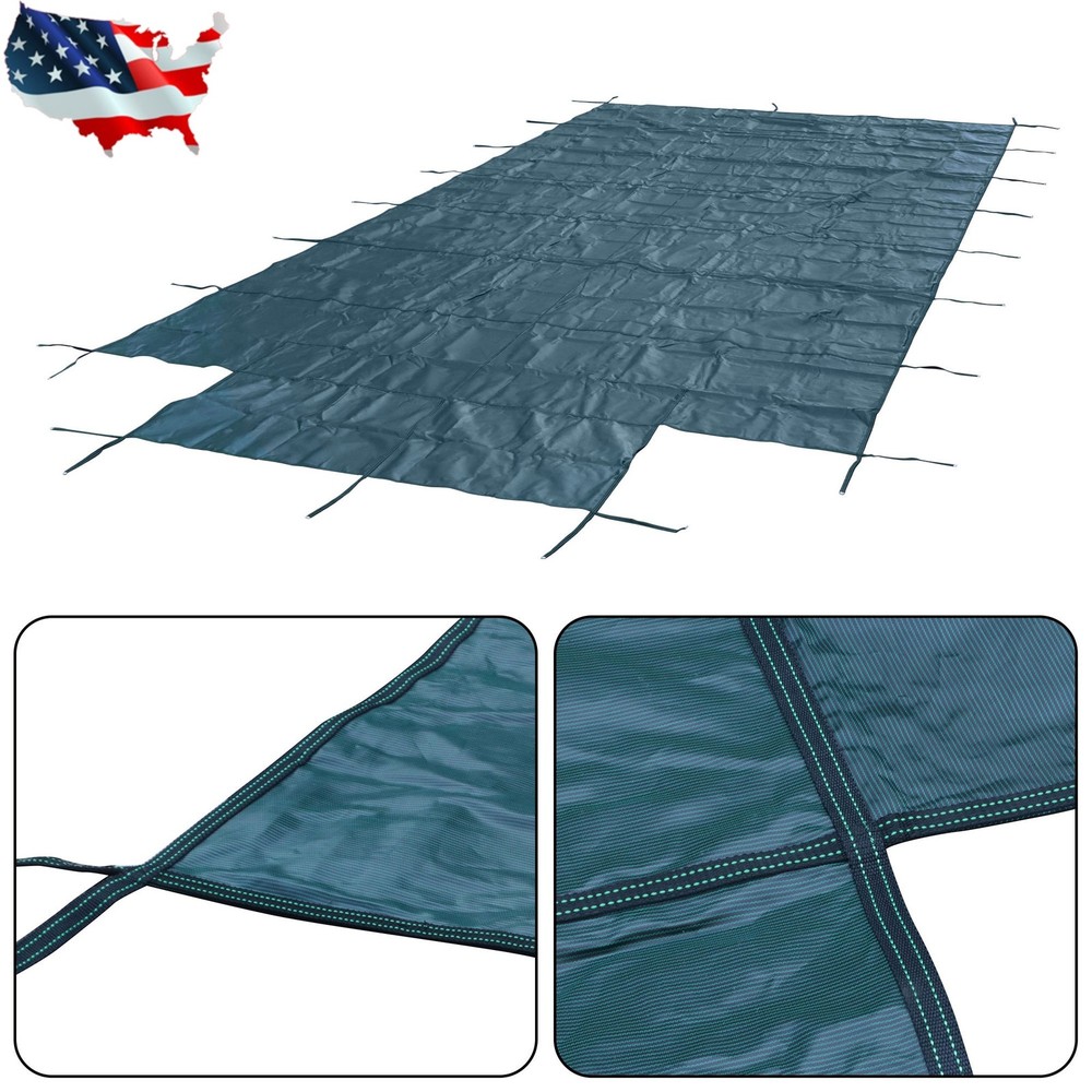 Rectangular 22×42FT In-Ground Swimming Winter Pool Cover With 4×8FT Center Step