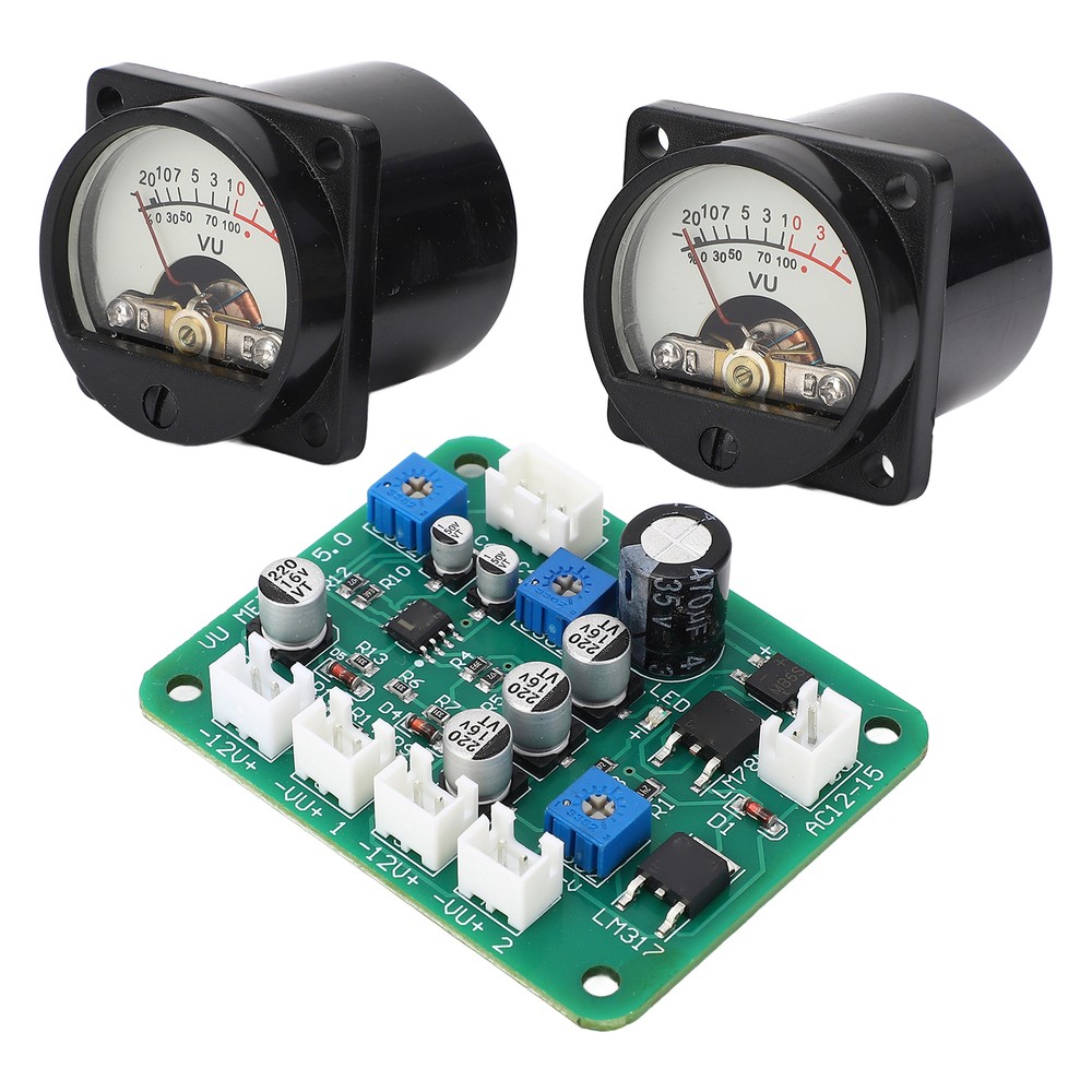 VU Meter Panel Kit 2x Warm Color Backlight Power Amplifier VU Meter With New