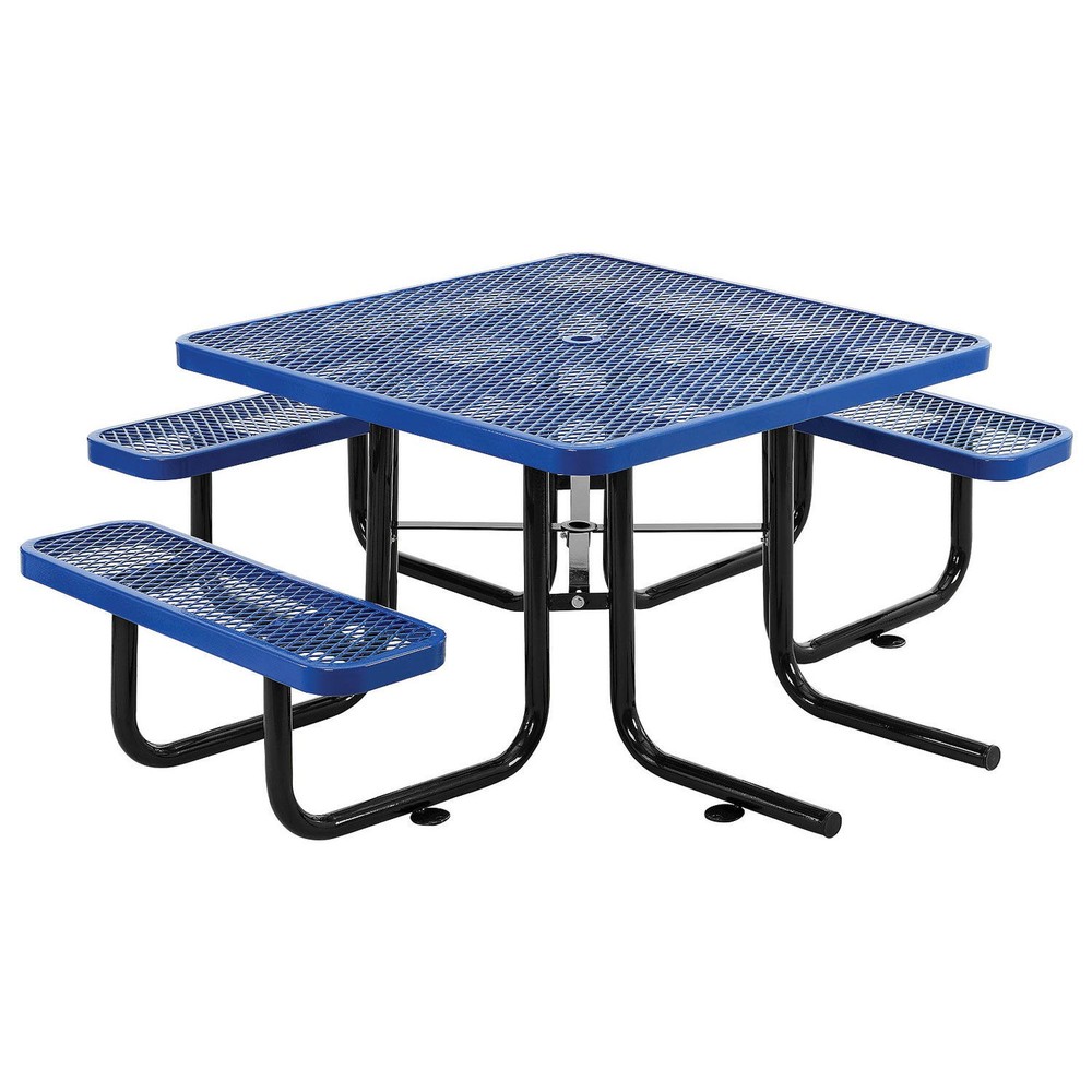 46" Wheelchair Accessible Square Picnic Table Surface Mount Blue