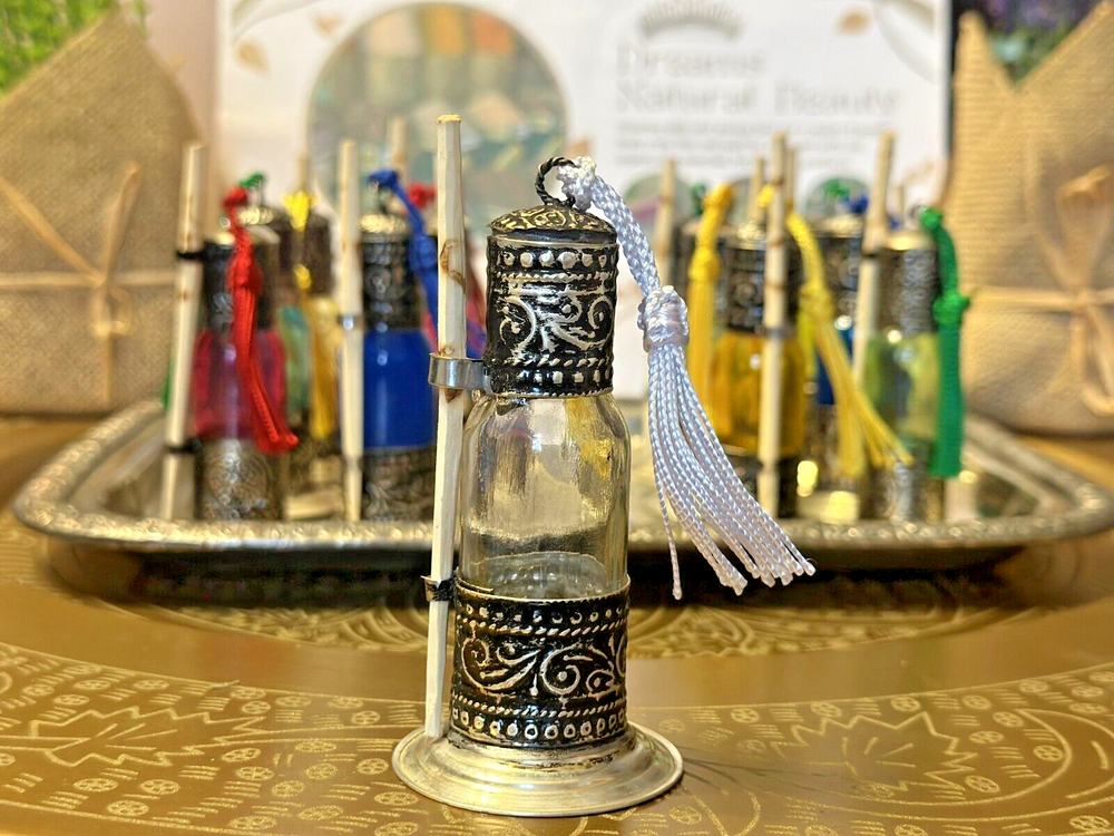 Handcrafted Moroccan Kohl Glass Metal Container