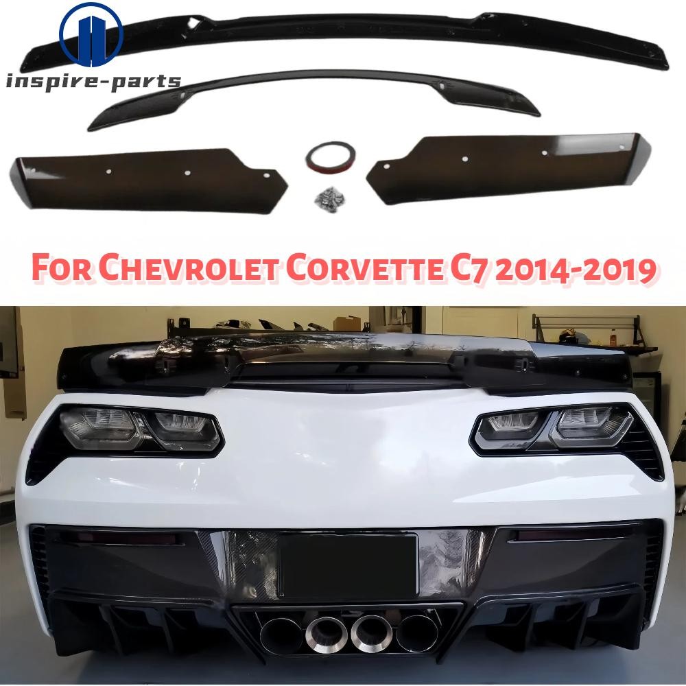 Fits 2014-2019 Corvette C7 Z06 Rear Trunk Spoiler Gloss Black High Quality