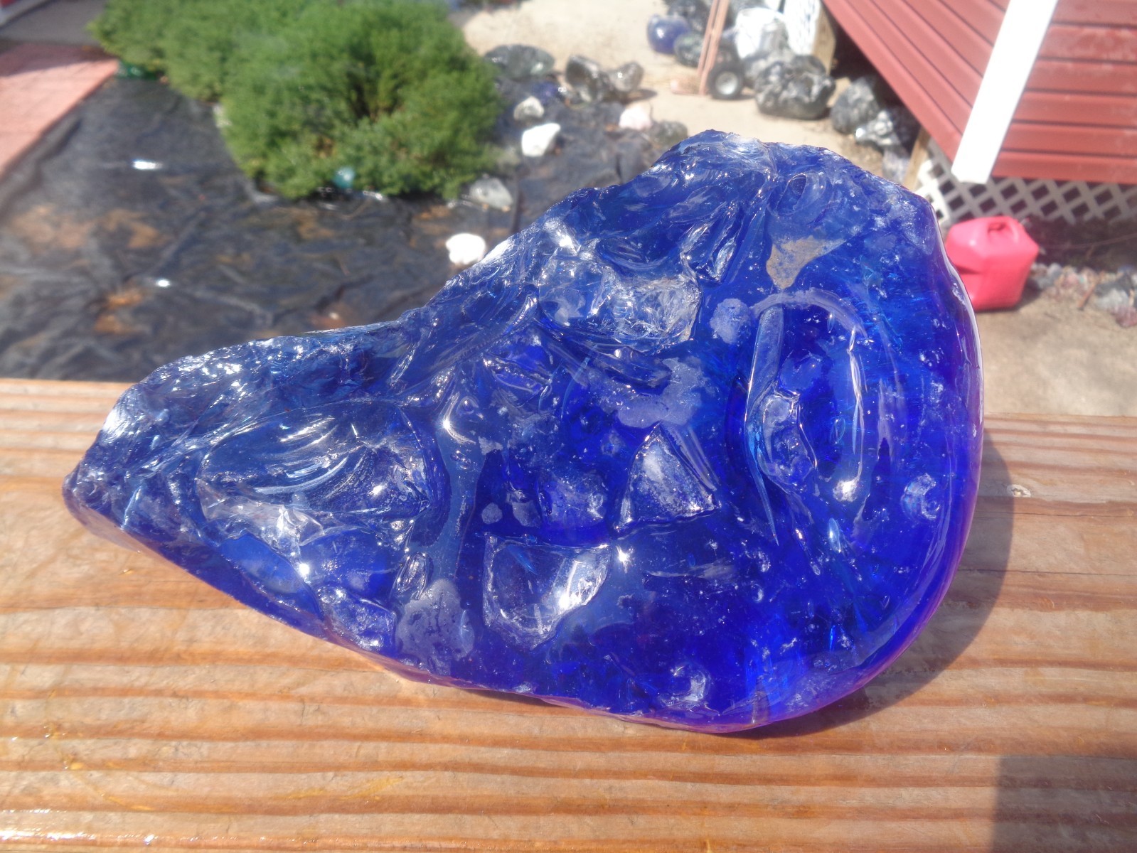 Glass Rock Slag Pretty Clear Cobalt Blue 10.12 lbs ZZ25 Rocks Landscape Aquarium