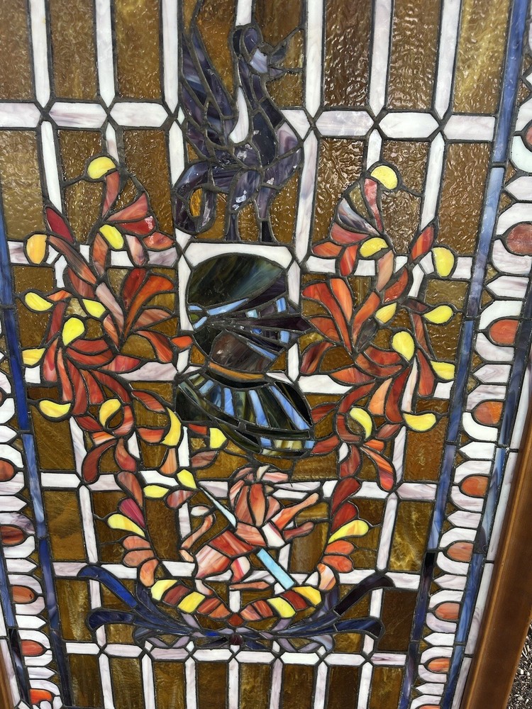 Antique Stained window panel large