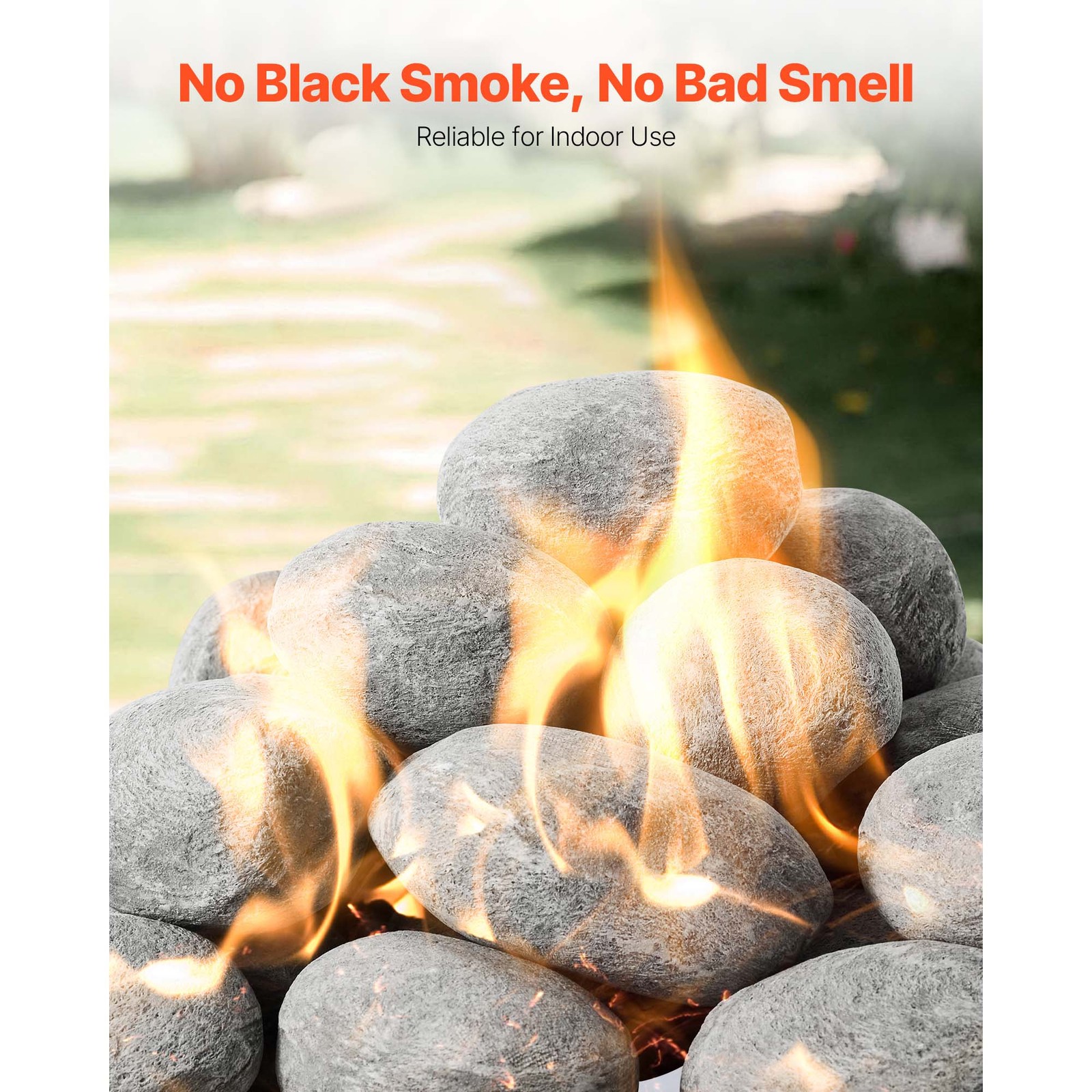 2-3 Inch 30 Pcs Ceramic Fire Pebble Stones Lava Rocks Reusable