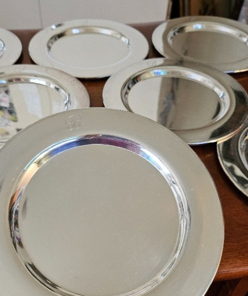 Vintage silver-plated bread plates
