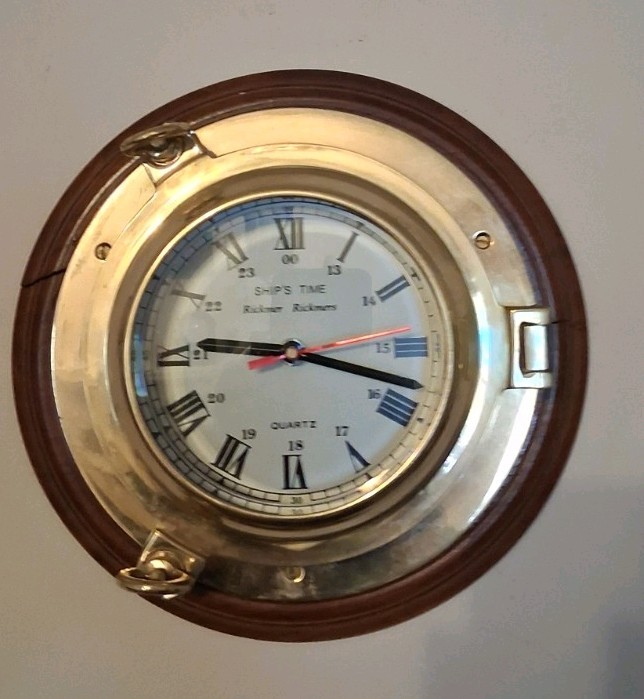 Rickmer Rickmers Ship's Time Porthole Clock,