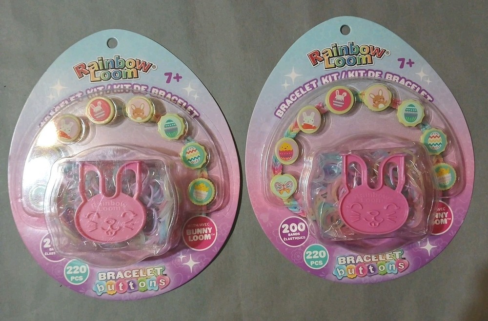 New Rainbow Loom Easter bracelet Button Kit: 220 Pcs (X2 Packs)