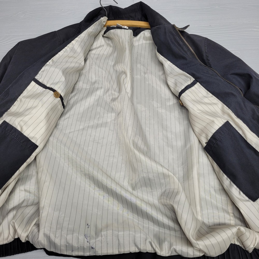 Peter Millar Black Full Zip Lightweight Golf Jacket Size Large Distressed