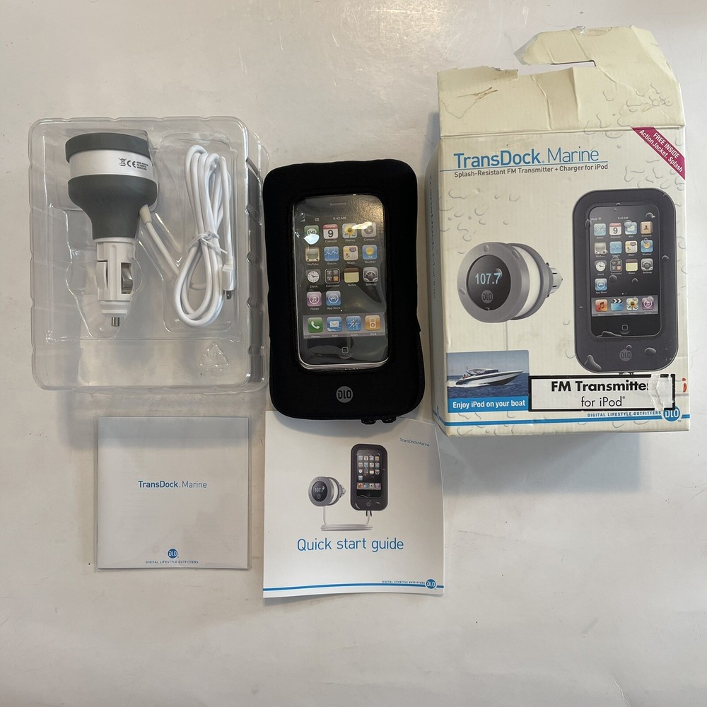 Splash resistant FM transmitter & charger for ipod 32 pin e10