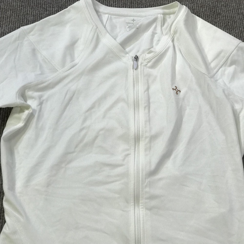 Tommie Copper Jacket Mens Large White Compression Zip Lower Back Support